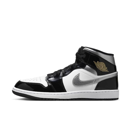 Air Jordan 1 Mid "Black & Metallic Silver"